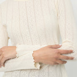 Loeffler Randall - Lolo Cream Pointelle Long-Sleeve Tee