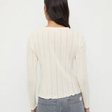 Loeffler Randall - Lolo Cream Pointelle Long-Sleeve Tee
