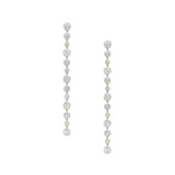 Dorsey - LONG SYLVIE RIVIÈRE EARRINGS IN MOISSANITE, GOLD VERMEIL WITH WHITE RHODIUM BEZEL