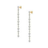 Dorsey - LONG SYLVIE RIVIÈRE EARRINGS IN MOISSANITE, GOLD VERMEIL WITH WHITE RHODIUM BEZEL