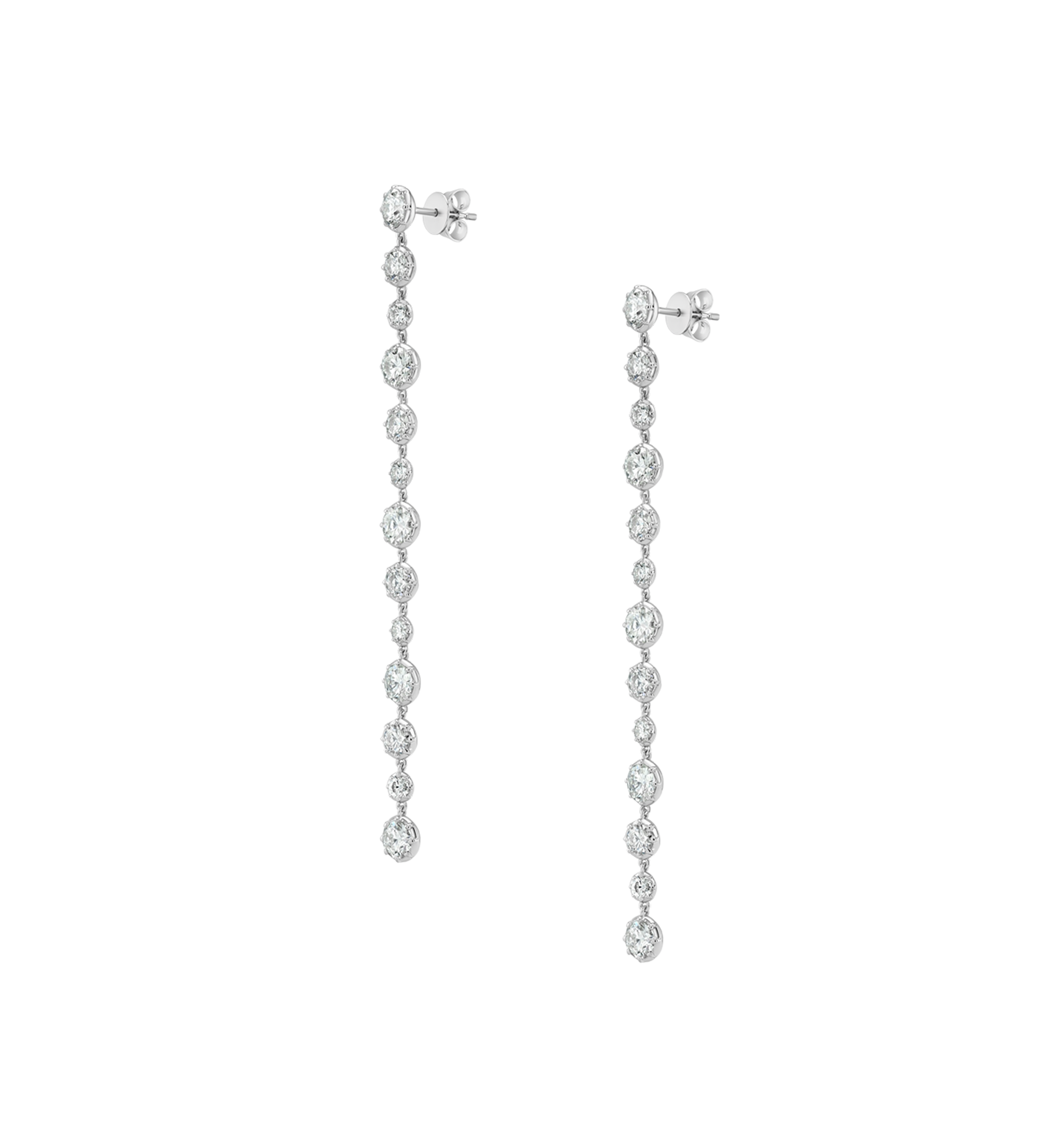 Dorsey - LONG SYLVIE RIVIÈRE EARRINGS IN MOISSANITE, STERLING SILVER