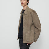 FRAME - Suede Chore Coat -- Dark Beige