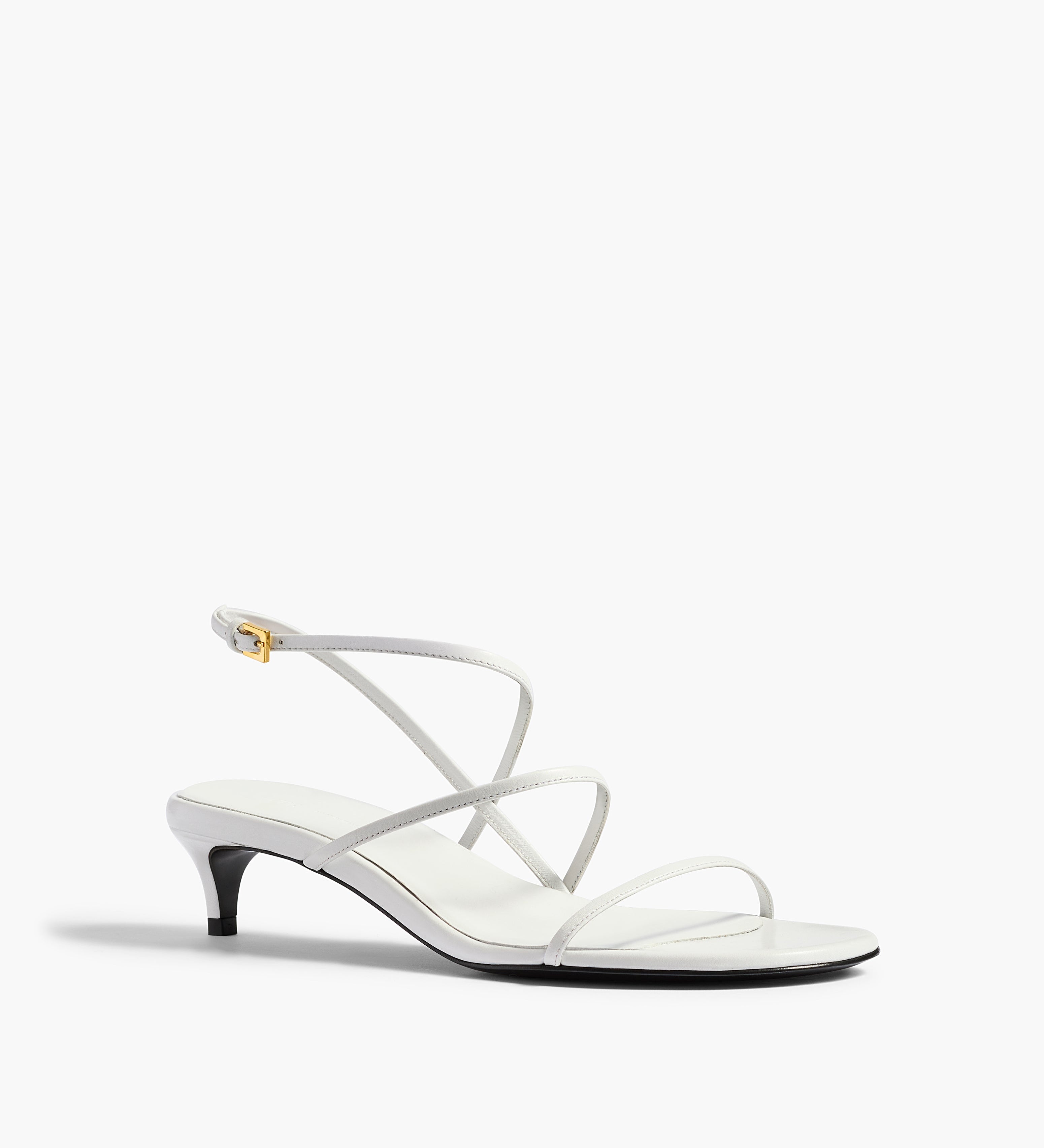 Khaite - Loop Kitten Heel Sandal in Chalk Leather