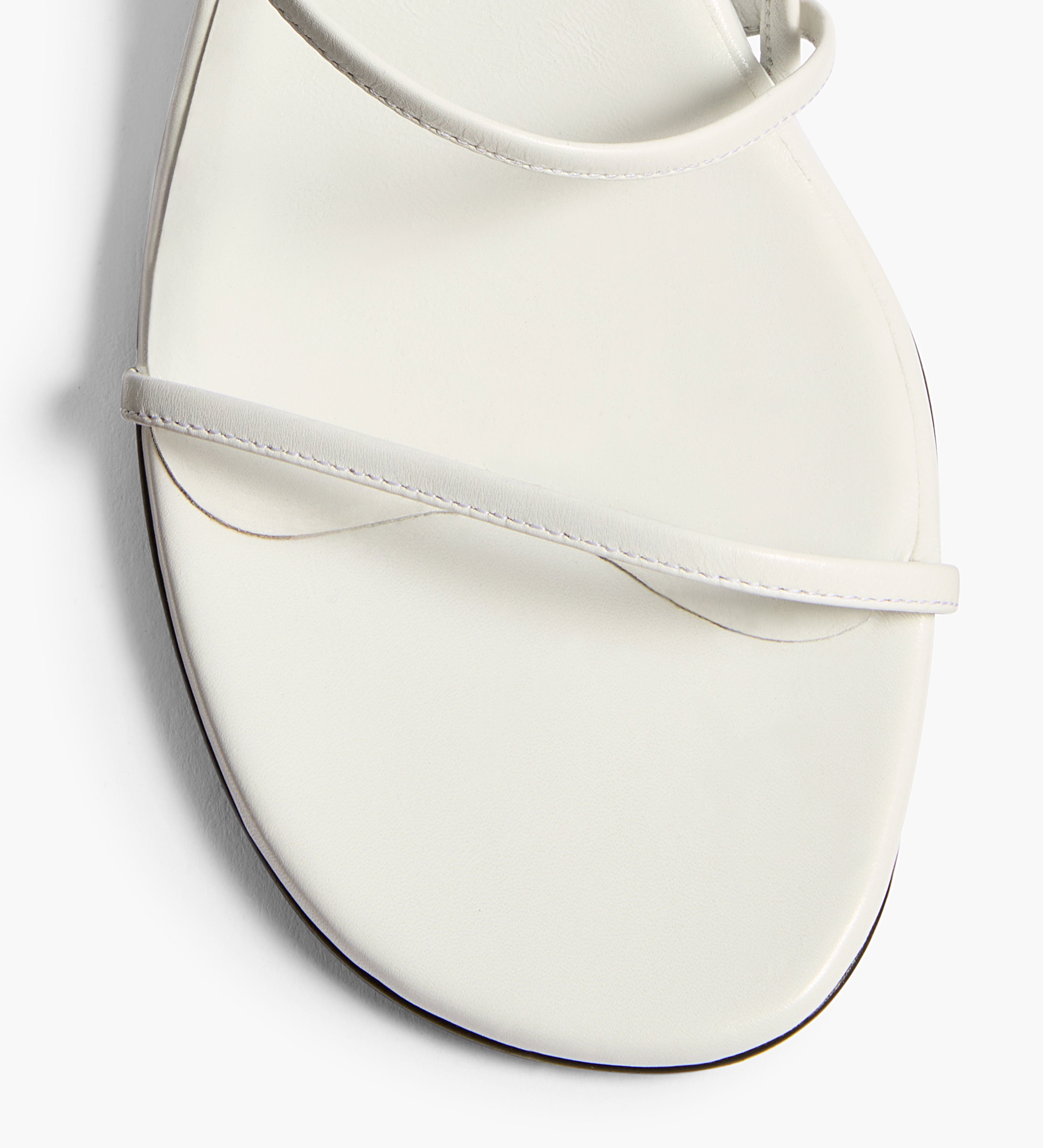 Khaite - Loop Kitten Heel Sandal in Chalk Leather