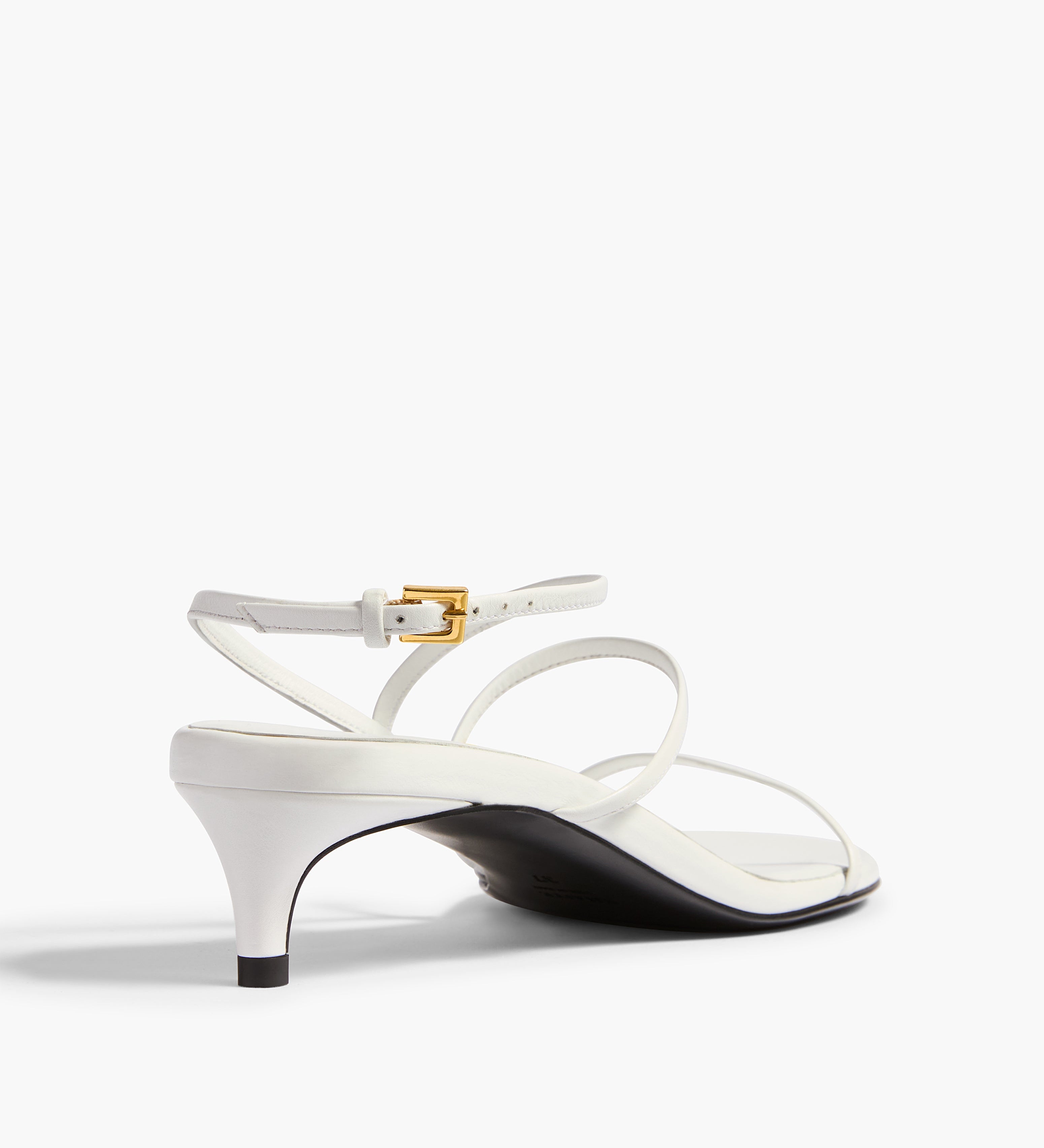 Khaite - Loop Kitten Heel Sandal in Chalk Leather