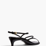 Khaite - Loop Kitten Heel Sandal in Black Leather