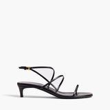 Khaite - Loop Kitten Heel Sandal in Black Leather