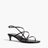 Khaite - Loop Kitten Heel Sandal in Black Leather