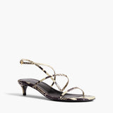 Khaite - Loop Kitten Heel Sandal in Natural Python-Embossed Leather