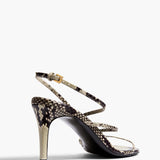 Khaite - Loop Sandal in Natural Python-Embossed Leather