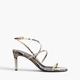 Khaite - Loop Sandal in Natural Python-Embossed Leather