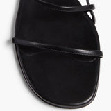 Khaite - Loop Flat Sandal in Black Leather