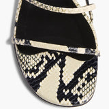 Khaite - Loop Flat Sandal in Natural Python-Embossed Leather
