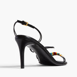 Khaite - Loop Sandal with Beads in Black Leather