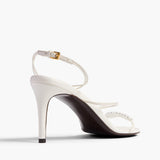 Khaite - Loop Sandal with Beads in Optic White Leather