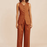 Posse - LORENZO HIGH NECK VEST - CHESTNUT