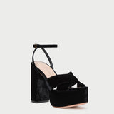 Loeffler Randall - Loretta Black Velvet Platform Sandal