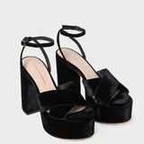Loeffler Randall - Loretta Black Velvet Platform Sandal