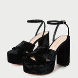 Loeffler Randall - Loretta Black Velvet Platform Sandal