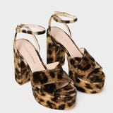 Loeffler Randall - Loretta Leopard Velvet Platform Sandal
