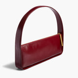 Khaite - Lori Baguette Bag in Bordeaux Crackle Patent Leather
