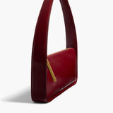 Khaite - Lori Baguette Bag in Bordeaux Crackle Patent Leather