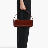 Khaite - Lori Baguette Bag in Bordeaux Crackle Patent Leather