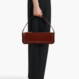 Khaite - Lori Baguette Bag in Bordeaux Crackle Patent Leather