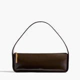 Khaite - Lori Baguette Bag in Chestnut Crackle Patent Leather