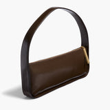 Khaite - Lori Baguette Bag in Chestnut Crackle Patent Leather