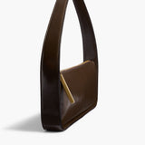 Khaite - Lori Baguette Bag in Chestnut Crackle Patent Leather