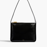 Khaite - Lori Squared Bag in Black Crackle Patent Leather