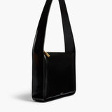 Khaite - Lori Squared Bag in Black Crackle Patent Leather