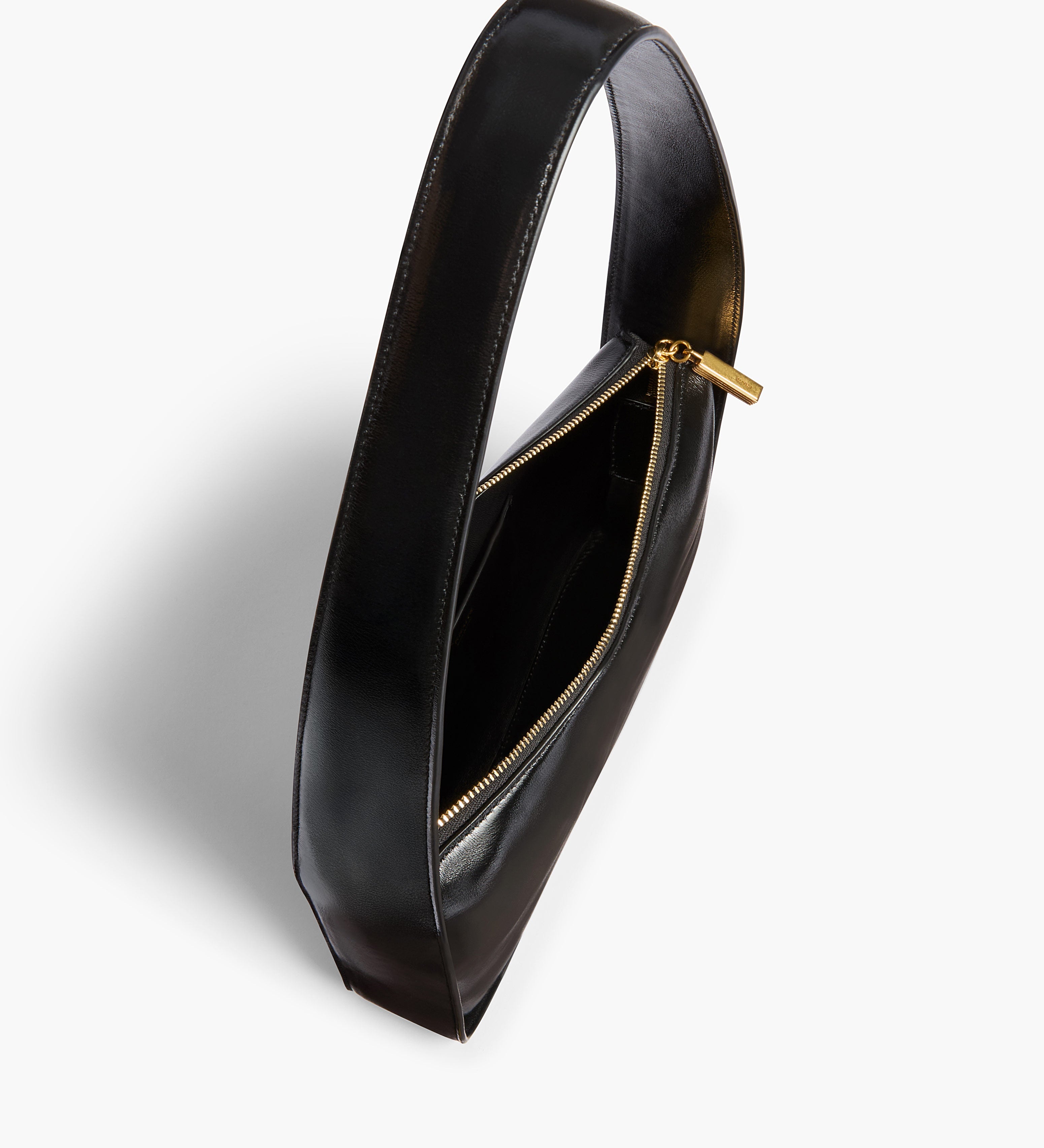 Khaite - Lori Squared Bag in Black Crackle Patent Leather