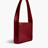 Khaite - Lori Squared Bag in Oxblood Crackle Patent Leather