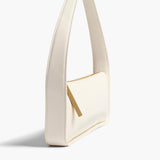 Khaite - Lori Baguette Bag in Cream Crackle Patent Leather