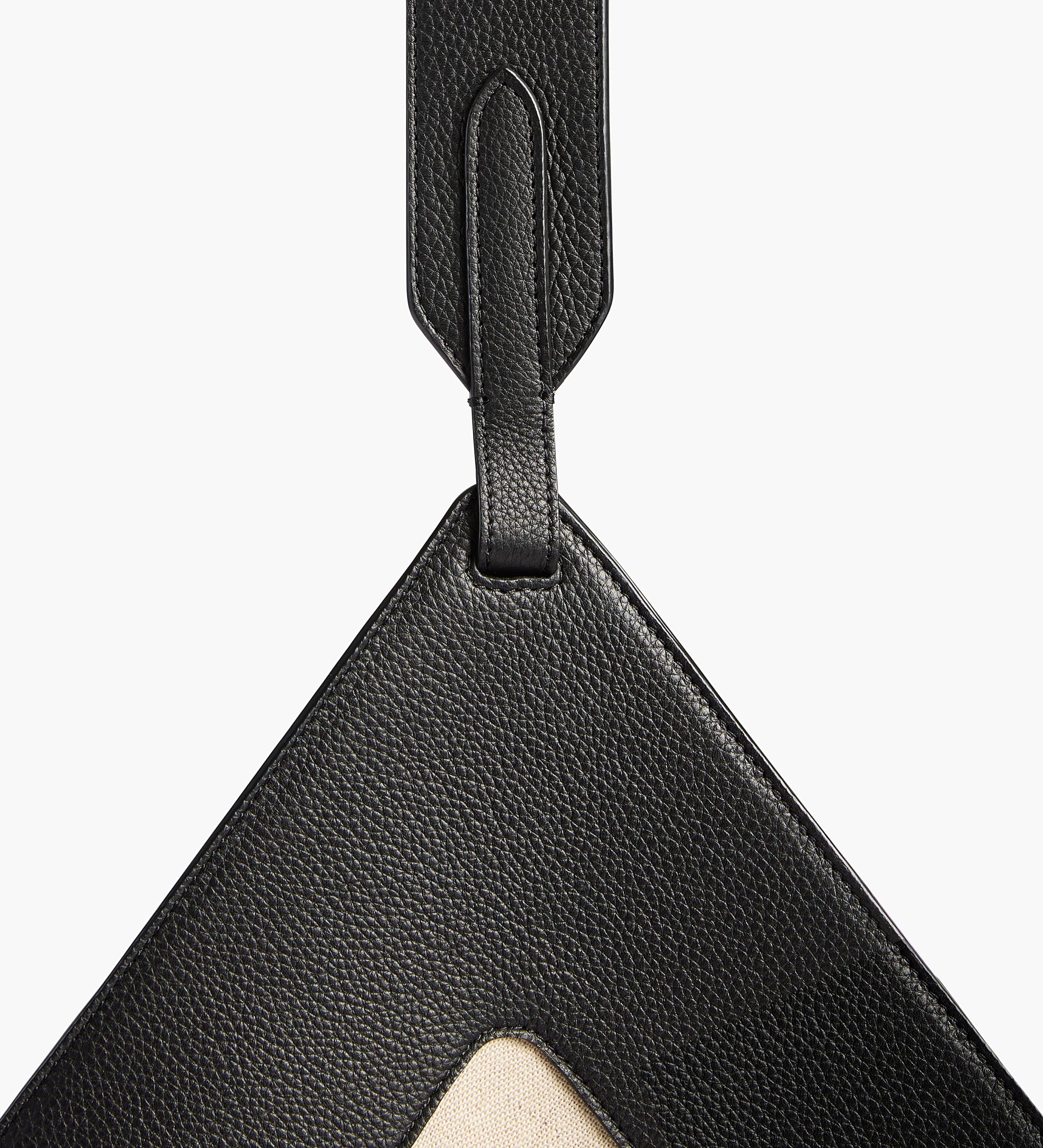 Khaite - Medium Lotus Tote in Black Leather and Natural Canvas