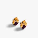 Khaite - Medium Lotus Earrings in Gold with Rouge Noir