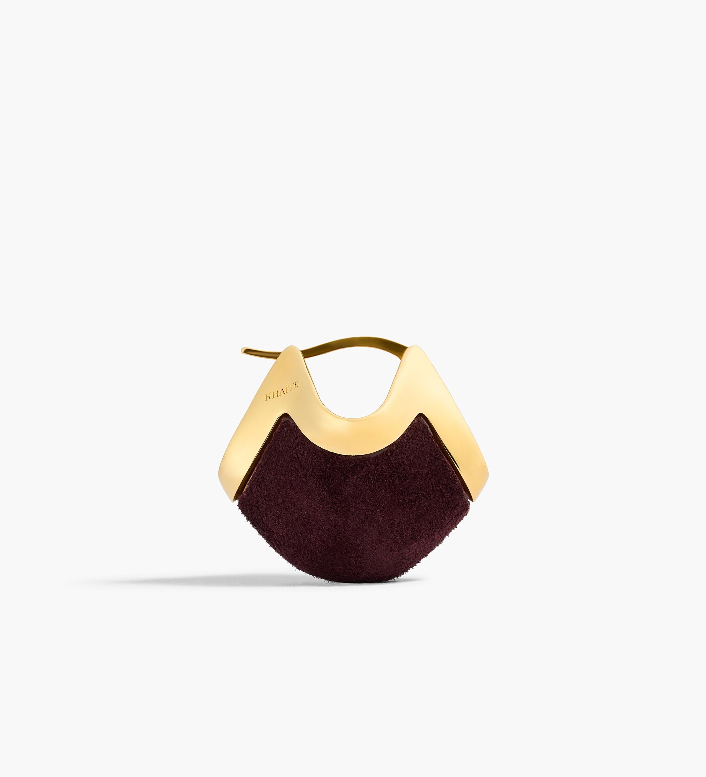 Khaite - Medium Lotus Earrings in Gold with Rouge Noir