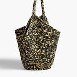 Khaite - Medium Lotus Tote in Black and White Raffia
