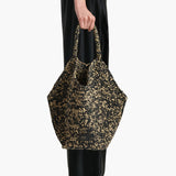 Khaite - Medium Lotus Tote in Black and White Raffia