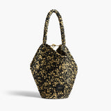 Khaite - Mini Lotus Tote in Black and White Raffia