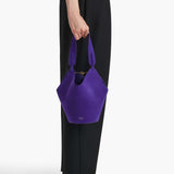 Khaite - Mini Lotus Tote in Amethyst Haircalf and Suede
