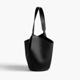 Khaite - Mini Lotus Tote in Black Pebbled Leather