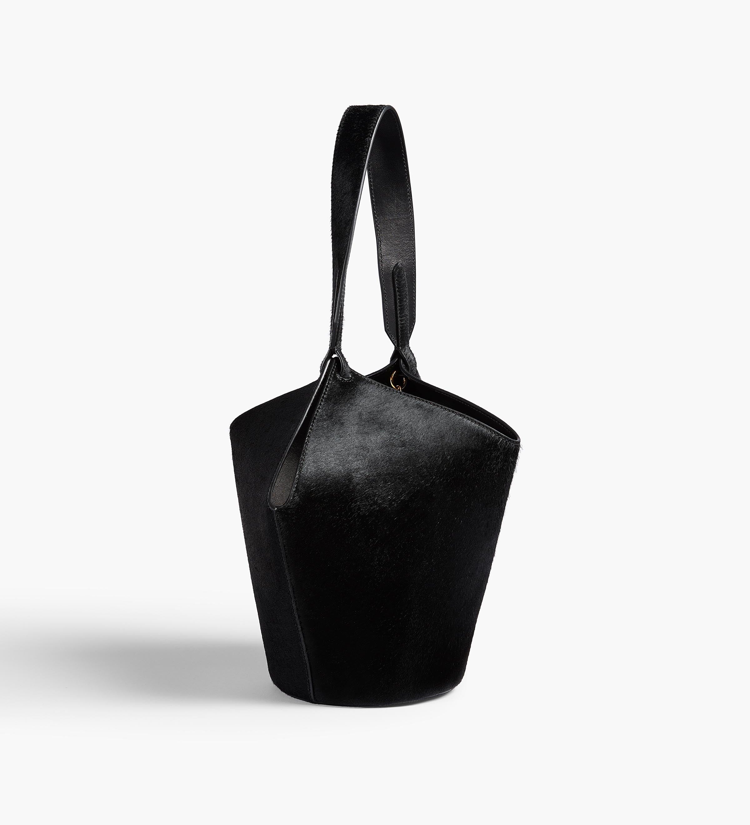 Khaite - Mini Lotus Tote in Black Haircalf