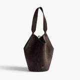 Khaite - Mini Lotus Tote in Dark Brown Suede