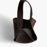 Khaite - Mini Lotus Tote in Dark Brown Suede