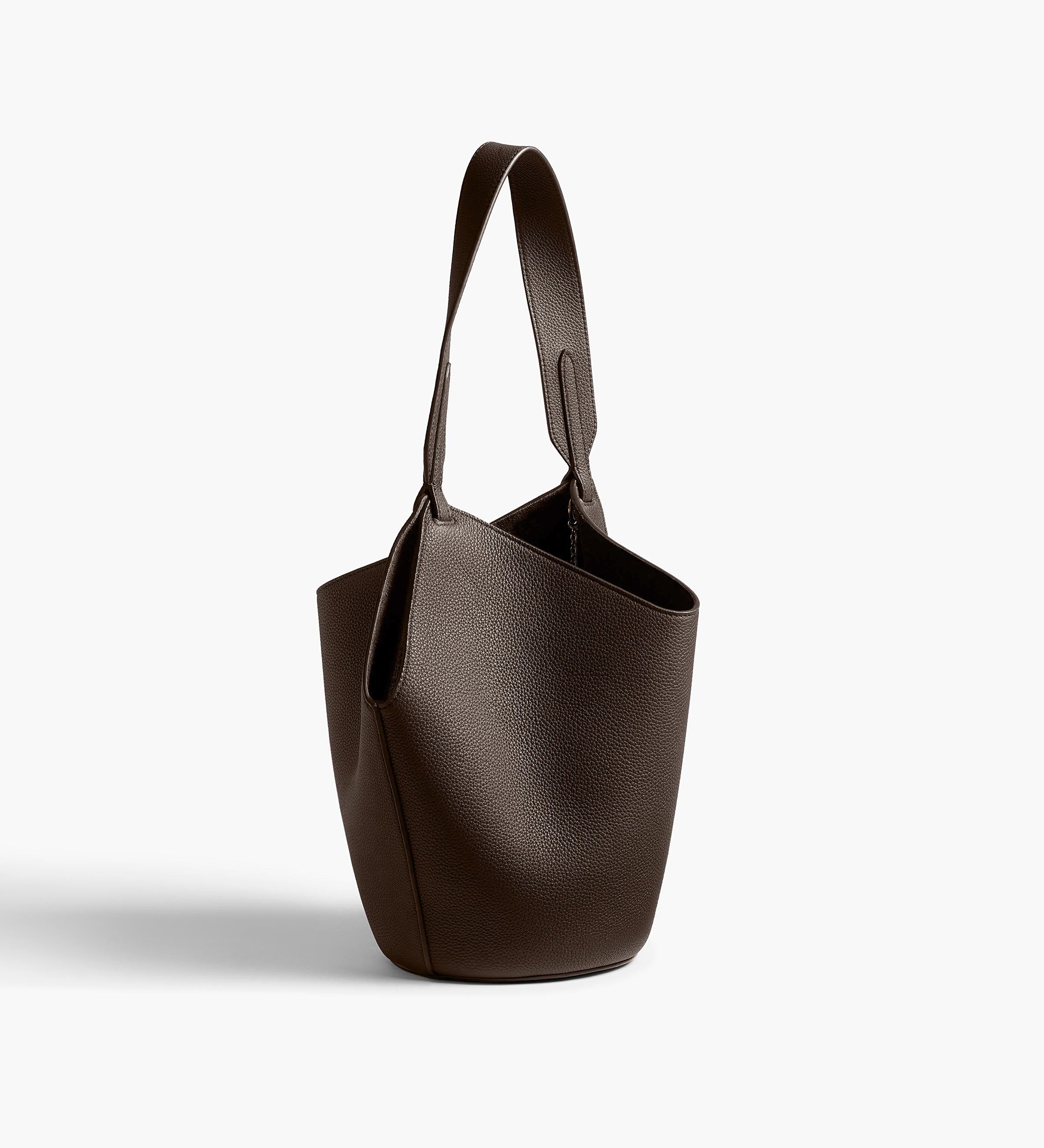 Khaite - Mini Lotus Tote in Espresso Pebbled Leather