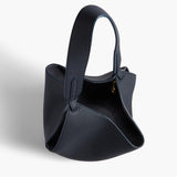 Khaite - Mini Lotus Tote in Midnight Pebbled Leather