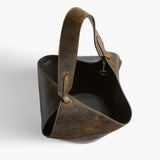 Khaite - Mini Lotus Tote in Natural and Black Distressed Leather